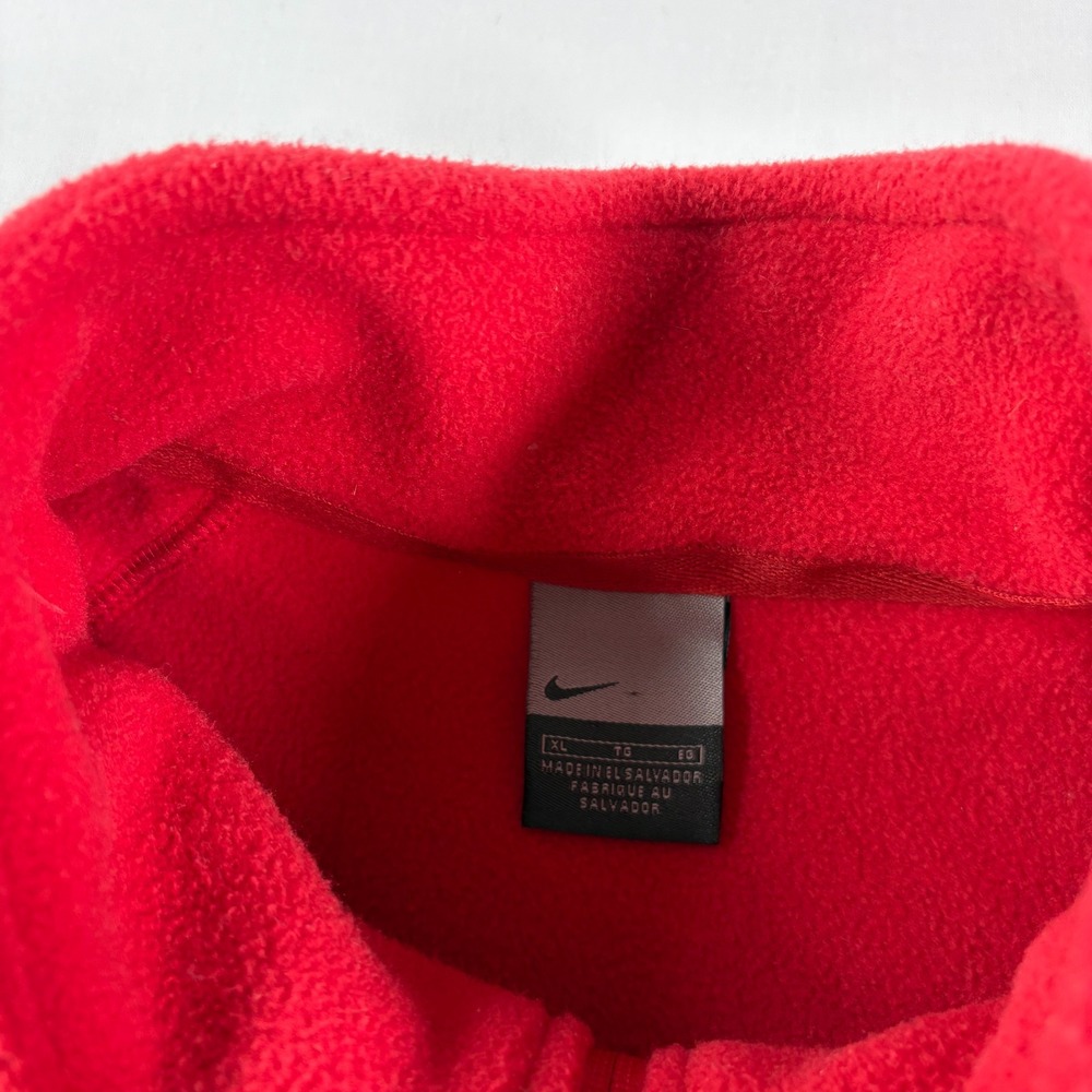 Vintage Nike Sweatshirt Mens XL Red Fleece 1/4 Zip Pullover Spell Out Y2K - Picture 6 of 14
